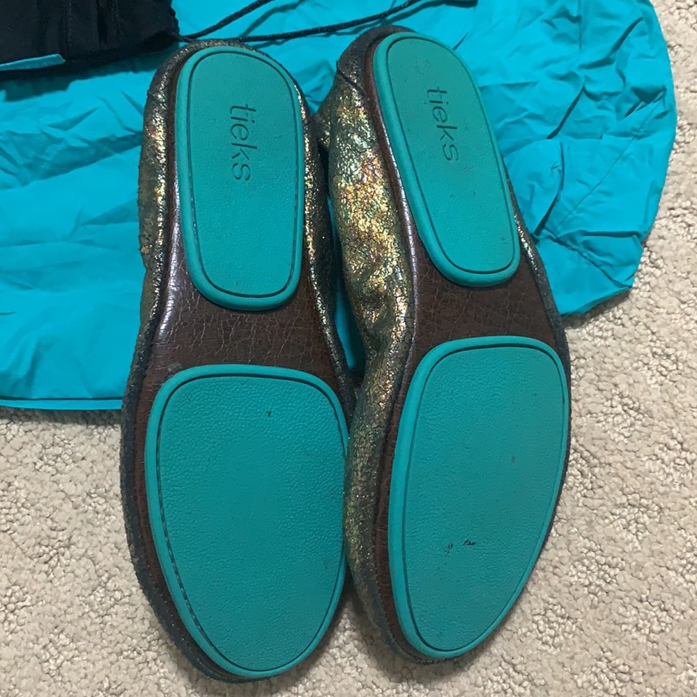 Tieks Starstruck Gold Leather Ballet Flats - Picture 4 of 6